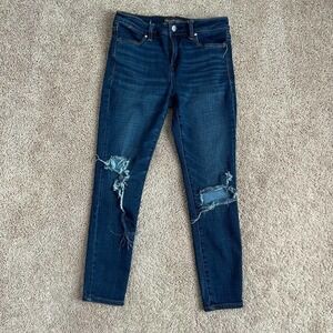 Abercrombie & Fitch Mid Rise Super Skinny Ankle Jeans Distressed Stretch 27P